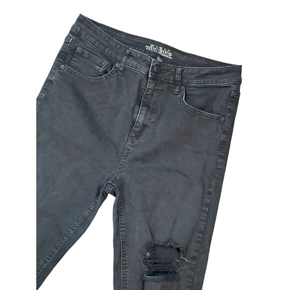 Wild Fable High Rise Ripped & Distressed Skinny Jeans in Black Size 8 - Picture 5 of 6